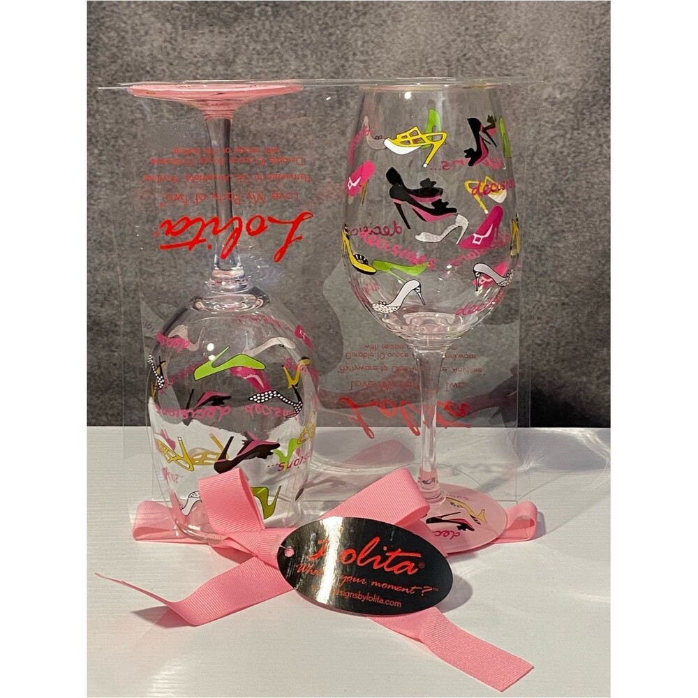 Lolita Decisions Acrylic Wine Glasses Set of 2 Love My Party of Two New⁠